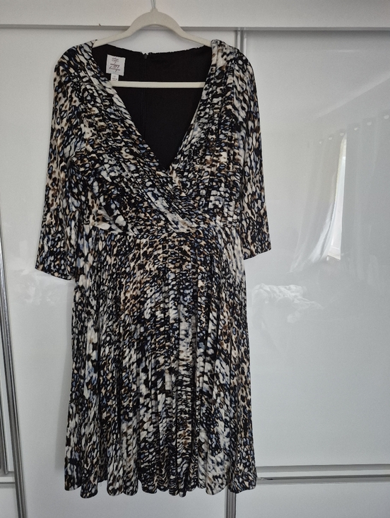 City Chic Dresses & Skirts - City Chic Multicolor Animal-Print Wrap Midi Dress